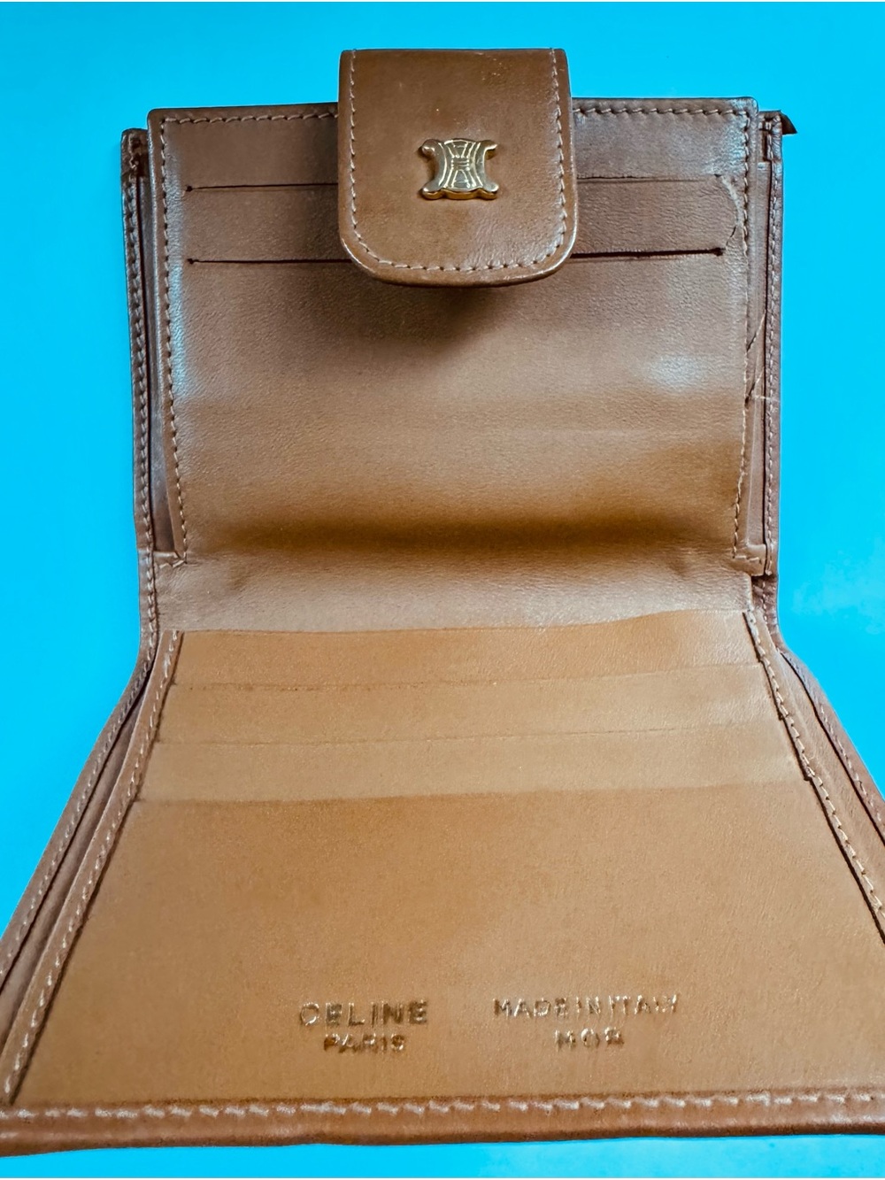 Celine Brown Monogram Canvas Leather Trim Wallet with Gold Hardware - Picture 10 of 10
